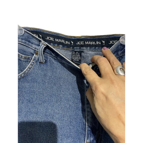 Joe Marlin Men's Regular Fit Distressed Denim Shorts Blue Size 42 Dad Shorts - Picture 3 of 8